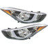 Fits Hyundai Elantra Headlight Assembly 2014 2015 Pair Driver and Passenger Side w/o LED Position Lamp CAPA Certified HY2502187 | HY2503187 (PLX-M1-320-1149L-ACN2)