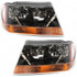 For Jeep Grand Cherokee Headlight Assembly 1999 00 01 02 03 2004 | Halogen Type | Black Interior | Harness | Exc. Limited/Overland Model (CLX-M0-USA-20-5576-01-CL360A70-PARENT1)