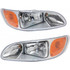 For Peterbilt 325 Headlight Assembly 2008-2012 w/ LED Daytime Running Light Chrome (CLX-M0-M3D-1101L-AS1-CL360A55-PARENT1)