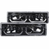 ANZO For GMC R2500 1988 1989 Crystal Headlights Black w/ Low - Brow | (TLX-anz111299-CL360A84)