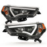 ANZO For Toyota 4Runner 14-18 Plank Style Projector Headlights Black w/ Amber | 111416 (TLX-anz111416-CL360A70)