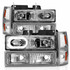 ANZO For Chevy C1500 1988-1998 Crystal Headlights Chrome Housing | w/ Signal and Side Marker Lights (TLX-anz111508-CL360A70)