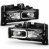 ANZO For Chevy K1500 Suburban 1994 Crystal Headlights Light Bar Black Housing | Pair (TLX-anz111498-CL360A72)