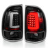ANZO For Dodge Dakota 1997-2004 Tail Lights LED Black Housing Clear Lens Pair | (TLX-anz311347-CL360A70)