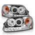 ANZO For Ford F-150 1997-2004 Projector Headlights w/Halo and LED Black 1pc | (TLX-anz111032-CL360A70)