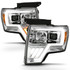 ANZO For Ford F-150 09-13 Projector Headlights G4 Switchback Amber Chrome | 111470 (TLX-anz111470-CL360A70)