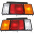 For Isuzu NPR Heavy Duty Truck Tail Light 1987-2010 Driver and Passenger Side Pair / Set | 8970658100 + 8970658090 (PLX-M0-USA-REPI730136-HD-CL360A70)