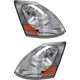 For Volvo VT Headlight Assembly 2006 07 08 09 2010 Driver and Passenger Side Pair / Set | Halogen | Chrome | w/ Non-Protruding Lens | VO2502155 + VO2503155 | 82329590 + 82329592 (PLX-M0-USA-REPV100308-HD-CL360A70)