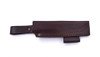 Bushcraft leather knife sheath with integrated firesteel holder