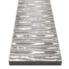 Close-up of Ladder pattern on stainless Damascus San Mai steel