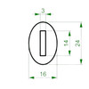 R24 knife bolster dimensions 24 x 16 mm with 3 x 14 mm slot