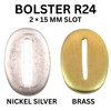 R24 knife bolster with 2 x 15 mm slot in nickel silver and brass