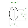 R24 knife bolster dimensions 24 x 16 mm with 2 x 15 mm slot