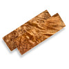 Pair of natural stabilised birch burl knife handle scales for knife making