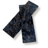 Black stabilised birch burl knife handle scales, set of 2, angled view