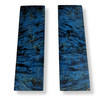 Blue stabilised birch burl knife handle scales, set of 2, 130 x 40 x 10 mm