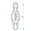 Excalibur brass knife guard dimensions 66mm x 19mm with 18 x 3mm slot