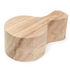Walnut kuksa carving blank with pre-shaped bowl and handle, angled view