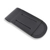 Back view of black leather folder knife sheath 100 mm showing belt loops