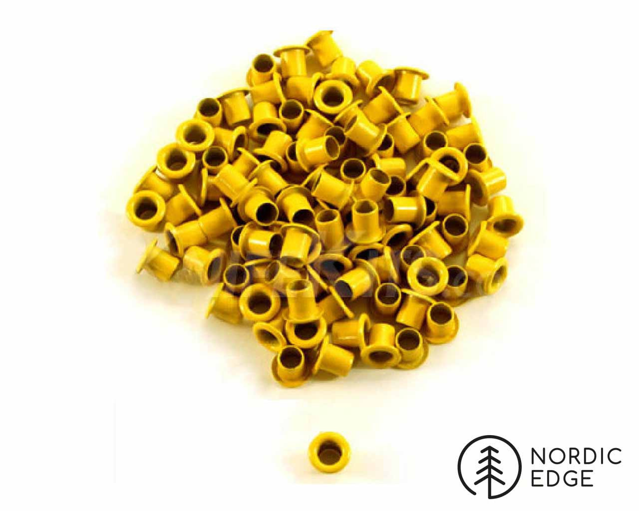 Yellow 1/4 Kydex Eyelets for Sheath Making (#8-8), pack of 20