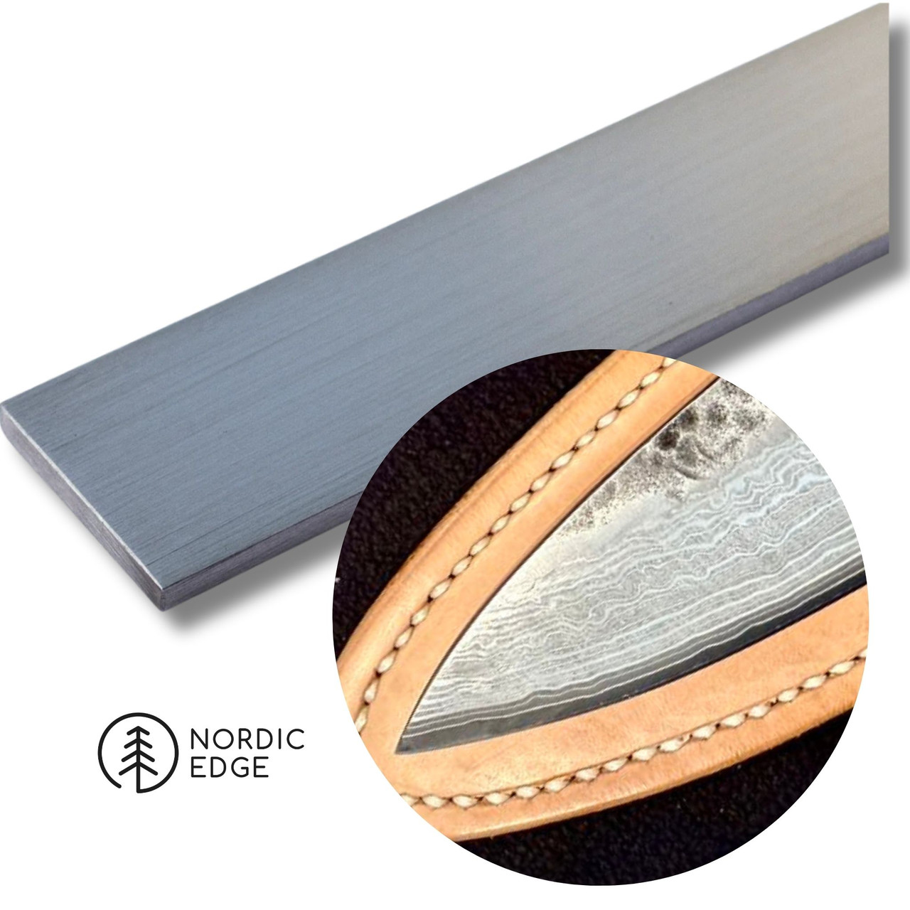 Cladding Billets San Mai Billet 1084 (SK5) with Stainless Damascus Cladding | Knife ...