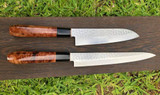 Beautiful Damascus Set from Karim G-E with Myrtle Burl