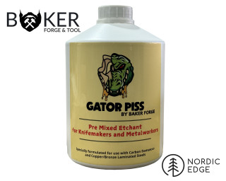 Gator Piss Knife Steel Etchant – 2L Pre-Mixed Solution by Baker Forge & Tool