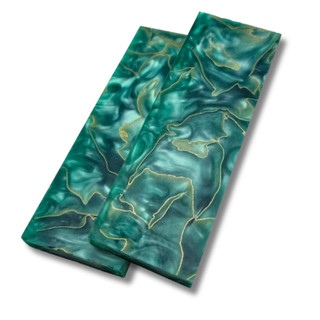 Copper Mesh Resin Knife Handle Scales – Green – Set of 2 – 120 x 40 x 8mm
