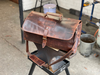 Blacksmith Tool Bag, Dark Buffalo Leather