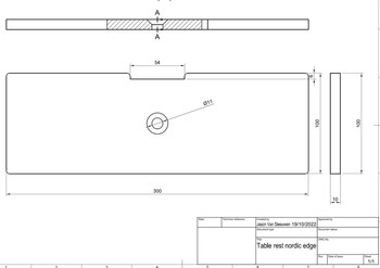 Tool Rest for 2x72" Grinder, Drawing