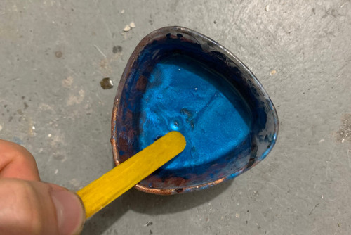 If wanting to add dyes/pigment, add this to the mixed resin and stir again. You can also do this step in a smaller volume of the mixed resin, in a different cup. Then when mixed into the smaller volume, stir this into the bigger volume of mixed resin.