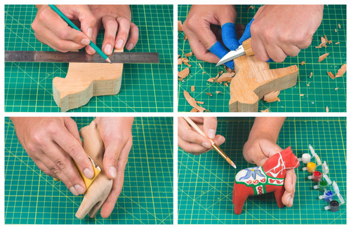 Beginner Woodcarving Kit - Dala Horse