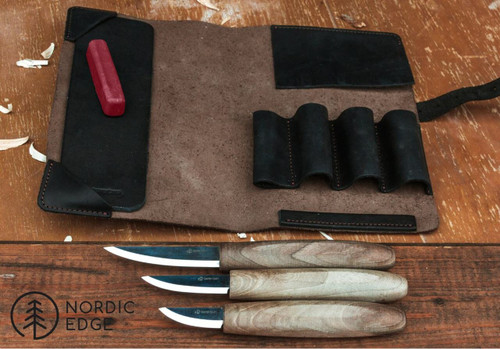 Beavercraft Sloyd Knife Set in Leather Folder S19X