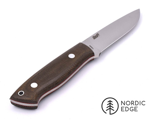 Brisa Trapper 95 Knife, Flat Grind N690Co, Green Micarta