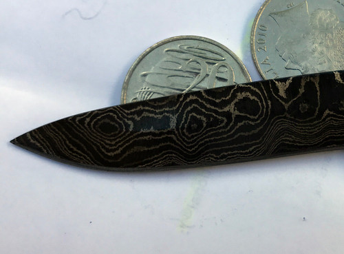 Damascus Fire Ant Blade, Carbon Steels