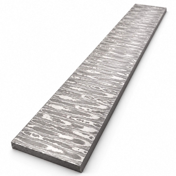 Pre-hardened 67-layer stainless Damascus San Mai billet in Ladder pattern