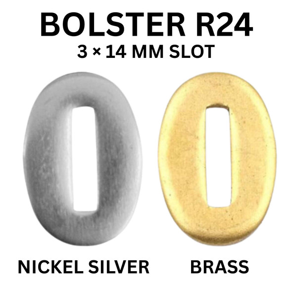R24 knife bolster with 3 x 14 mm slot in nickel silver and brass