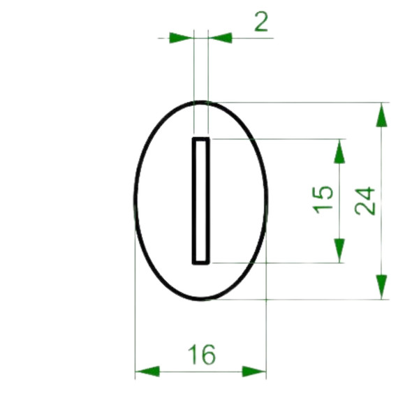 R24 knife bolster dimensions 24 x 16 mm with 2 x 15 mm slot