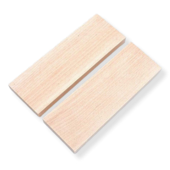 Silver birch wood scales 130 × 40 × 10 mm pair for knife handles and woodworking