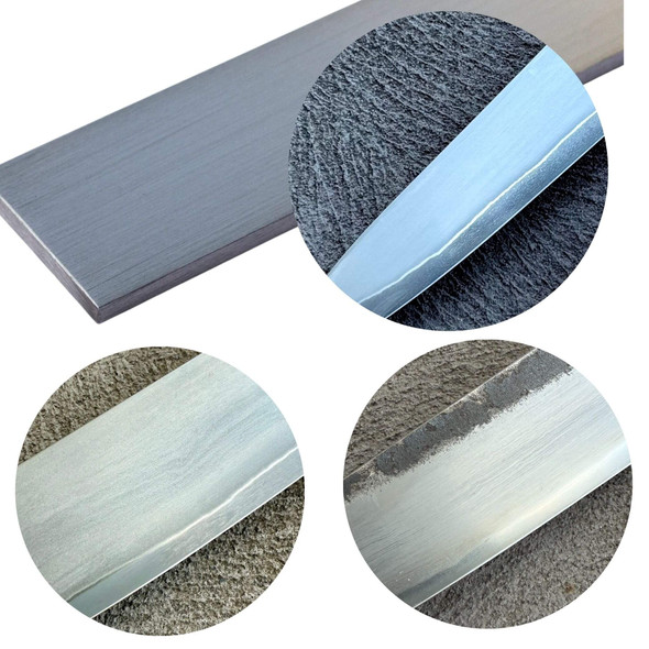 Showing 3 different finishes all from the this VG10 san mai, etched in Gator Piss, Ferric Chloride and Hydrochloric Acid.