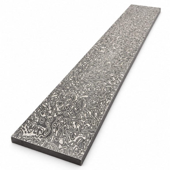 Pre-hardened stainless Damascus billet in Pebble pattern