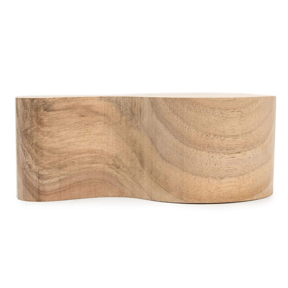 Walnut wood kuksa carving blank showing the thickness and pre-shaped handle from the side
