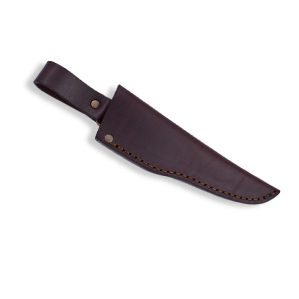 Trapper 95 left handed brown leather knife sheath