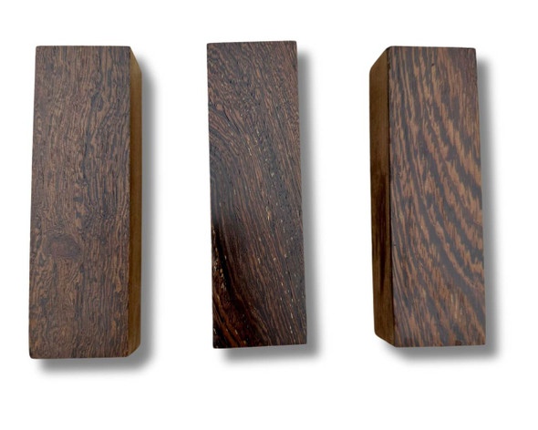 Wenge handle blocks showing dark and cinnamon grain contrast