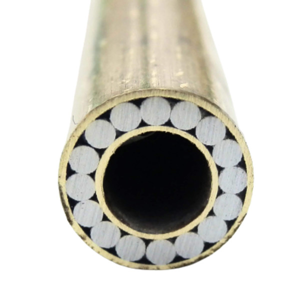 Mosaic Pin 801 – 8 mm brass & steel lanyard tube with black epoxy, 130 mm length, for decorative knife handles