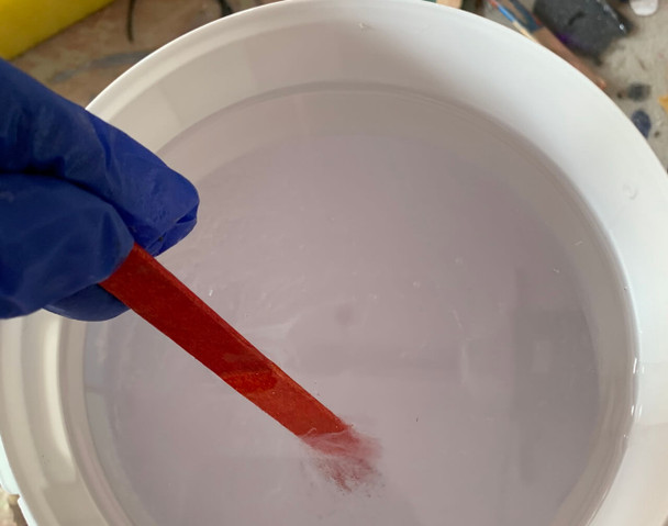 Mix until crystal clear, with no streaks. This will take a couple of minutes. Mix until crystal clear, with no streaks. This will take a couple of minutes.