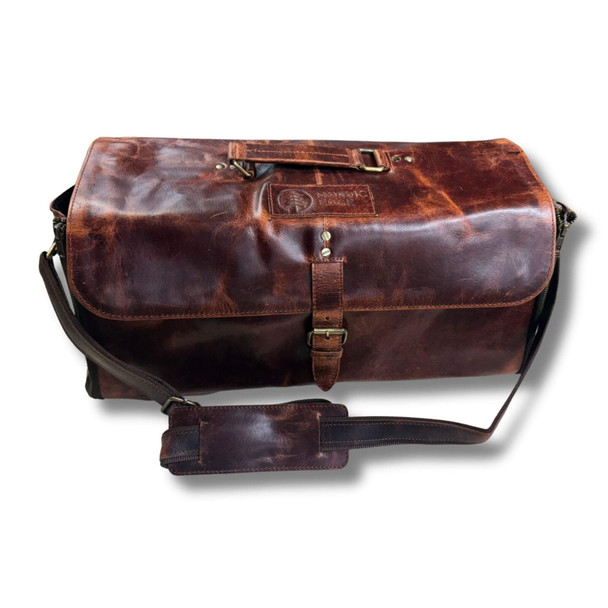 Nordic Edge blacksmith tool bag made from buffalo leather with shoulder strap