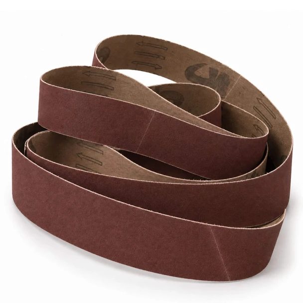 Reddish-brown aluminium oxide abrasive belts for knife making and metal grinding