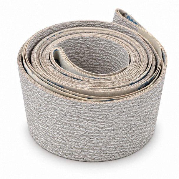 J-flex soft backing finishing belts rolled together for knife making and metalwork