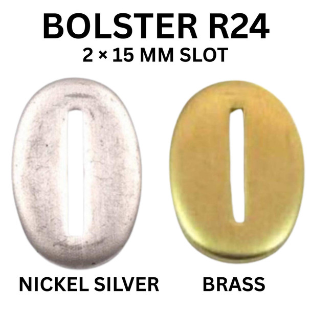 R24 knife bolster with 2 x 15 mm slot in nickel silver and brass